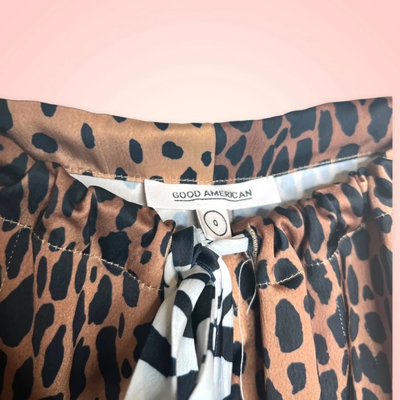 Nwt Good American leopard print satin pj set (Sz 0) - Picture 5 of 7